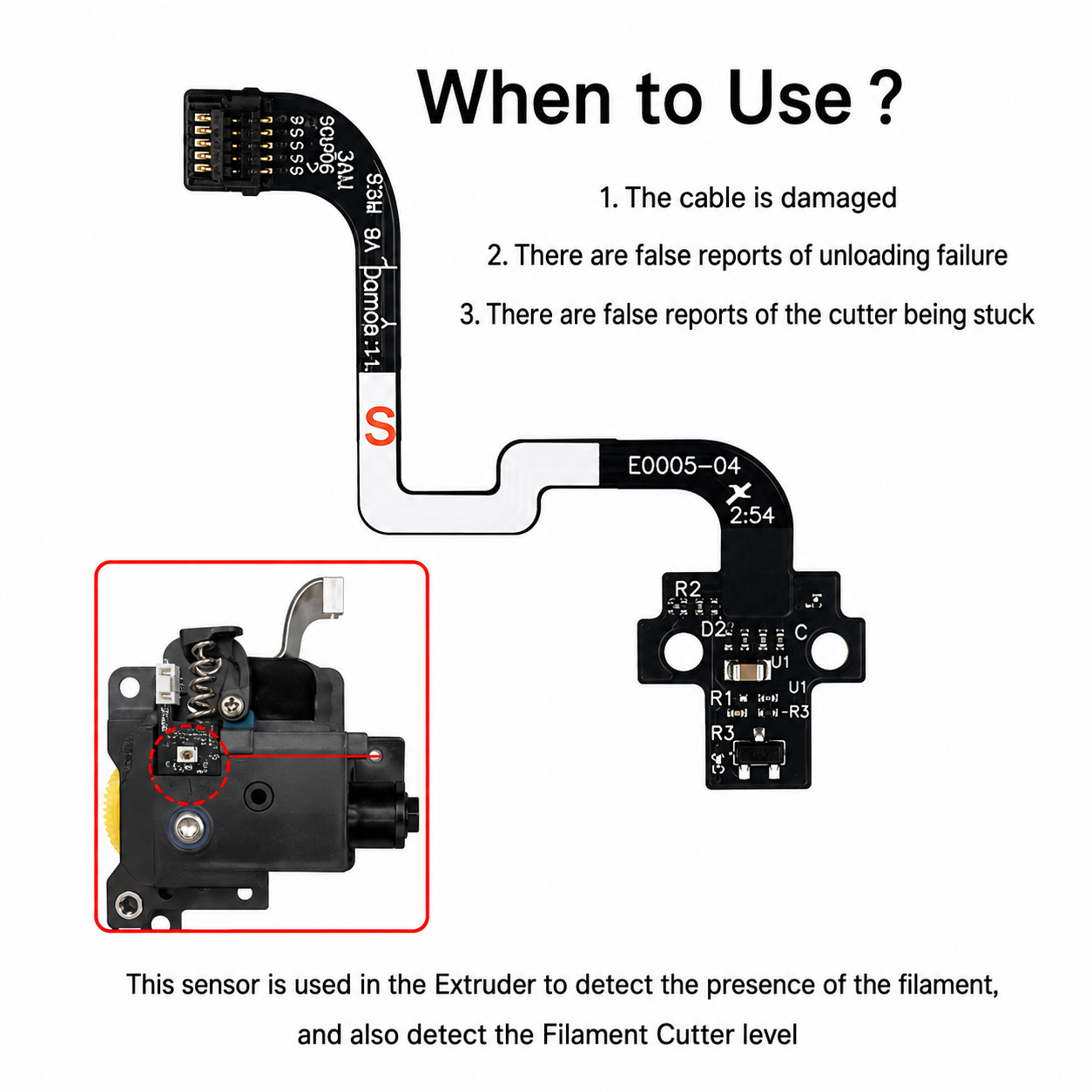 Hall Switch Board Assembly for Bambu Lab P1P/P1S Extruder Filament Sensor Replacement CN - Image 4